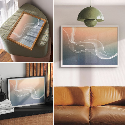 Affiche décorative Des vagues pastel, une élégance subtile et une harmonie subtile.