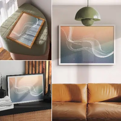 Affiche décorative Vagues pastel représentation élégante et harmonieuse