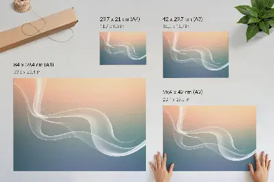 Affiche décorative Vagues pastel représentation élégante et harmonieuse