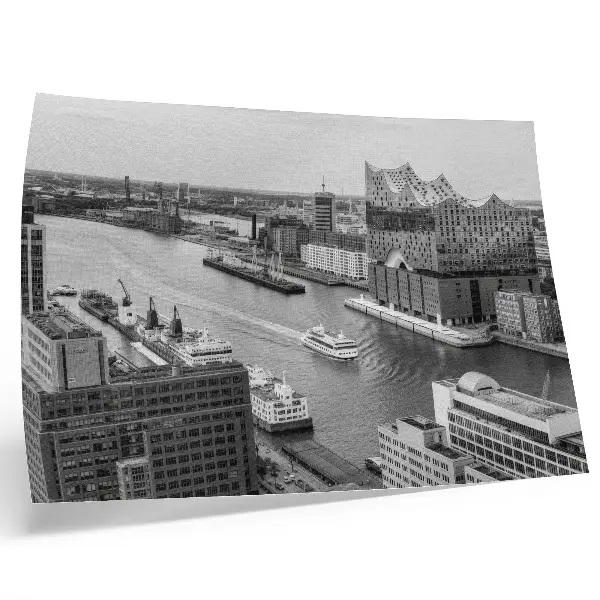 Affiche et poster d'architecture emblématique du fleuve de la ville moderne
