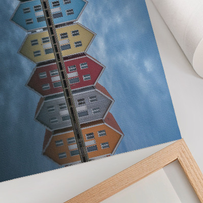 Affiche et poster Maisons colorées, style moderne, symétrie