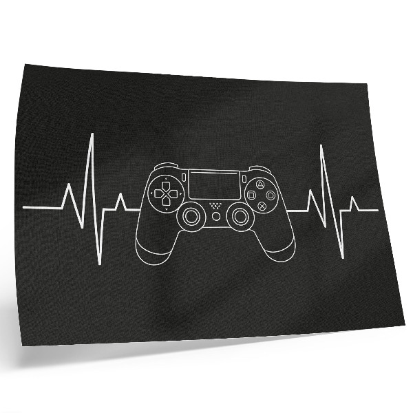 Affiche Thème de jeu minimaliste cœur noir et blanc