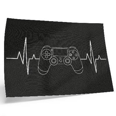 Affiche Thème de jeu minimaliste cœur noir et blanc