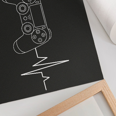 Affiche Thème de jeu minimaliste cœur noir et blanc