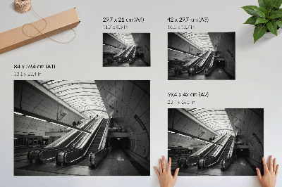 Affiche Escalator intérieur d'architecture moderne