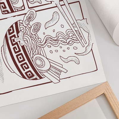 Affiche et poster Ramen façon bande dessinée avec vapeur