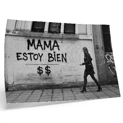 Affiche et poster Scène urbaine contrastée avec graffitis en noir et blanc