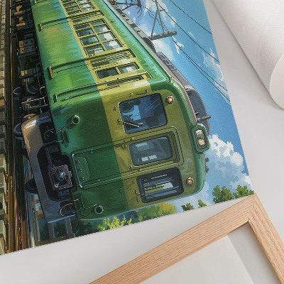 Affiche Train illustratif dans un paysage marin