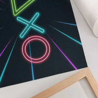 Affiche et poster avec formes néon aux couleurs dynamiques style futuriste