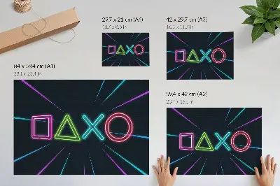 Affiche et poster avec formes néon aux couleurs dynamiques style futuriste