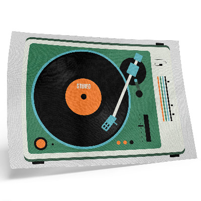 Affiche décorative Gramophone rétro aux couleurs géométriques contrastées