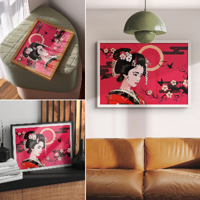 Affiche décorative Composition florale moderne à motifs orientaux
