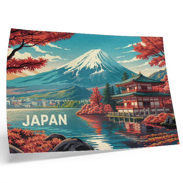 Affiche et poster Lac et montagne aux couleurs chatoyantes, paysage japonais