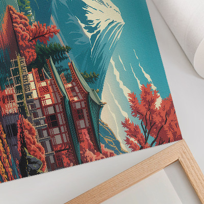Affiche et poster Lac et montagne aux couleurs chatoyantes, paysage japonais