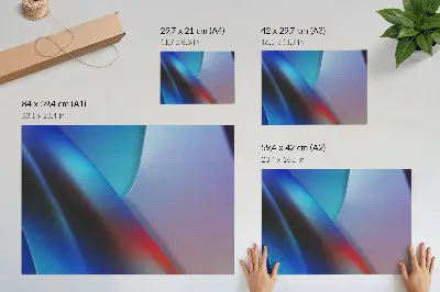 Affiche décorative aux tons bleu foncé et violet avec des transitions floues