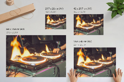 Affiche et poster Un mélange énergique de flammes et d'électronique