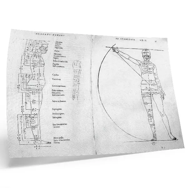 Affiche et poster dessin d'un homme en latin d'après Albrecht Dürer