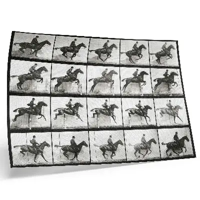 Affiche planche 640 de « Animal Locomotion » (1887) représentant une équitation par Eadweard Muybridge