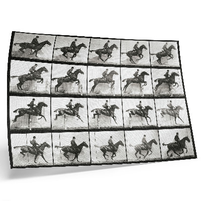 Affiche Planche 640 de « Animal Locomotion » (1887), représentation d'une équitation par Eadweard Muybridge