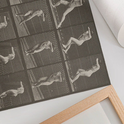 Affiche décorative Planche numéro 73. Se retournant par surprise et fuyant (1887) par Eadweard Muybridge