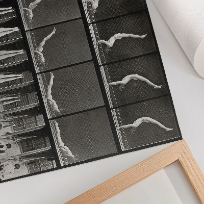 Affiche Un homme se tenant en équilibre sur les mains à partir d'une position allongée sur le dos. Phototype d'après Eadweard Muybridge, 1887.