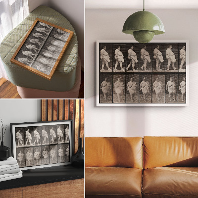Affiche décorative Femme obèse marchant. Phototype d'après Eadweard Muybridge, 1887