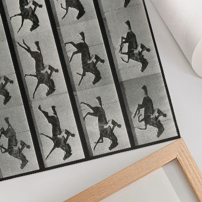 Affiche et poster Cheval au galop et cavalier. Phototype d'après Eadweard Muybridge, 1887