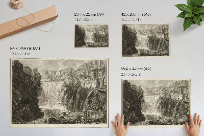 Affiche décorative Vue de la Grande Cascade de Tivoli, tirée des Vues de Rome de Giovanni Battista Piranesi