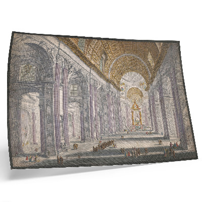 Affiche Gezicht op het interieur van de Sint Pietersbasiliek te Vaticaanstad par anonyme et Giovanni Battista Piranesi