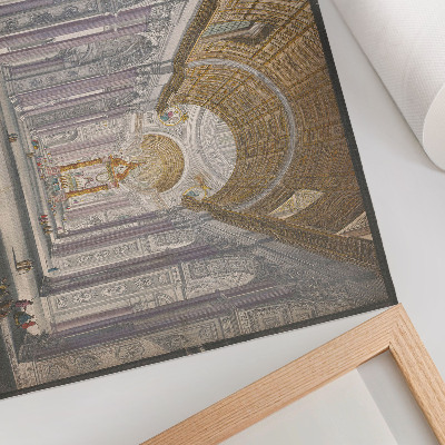 Affiche Gezicht op het interieur van de Sint Pietersbasiliek te Vaticaanstad par anonyme et Giovanni Battista Piranesi