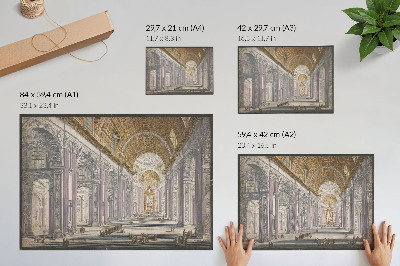 Affiche Gezicht op het interieur van de Sint Pietersbasiliek te Vaticaanstad par anonyme et Giovanni Battista Piranesi