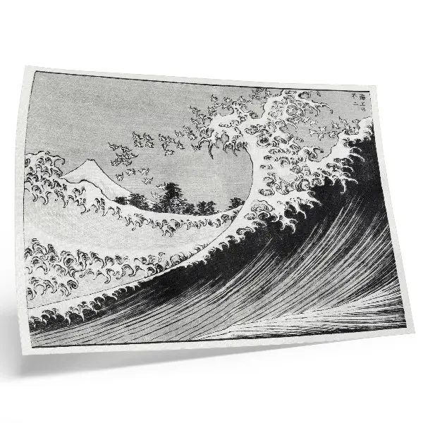 Affiche décorative Cent vues du mont Fuji estampe japonaise ancienne sur bois par Hokusai (1835)