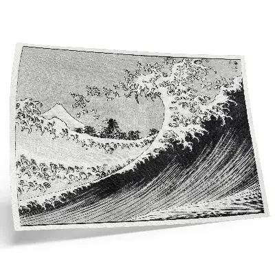 Affiche décorative Cent vues du mont Fuji estampe japonaise ancienne sur bois par Hokusai (1835)