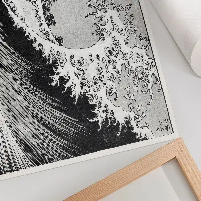 Affiche décorative Cent vues du mont Fuji estampe japonaise ancienne sur bois par Hokusai (1835)