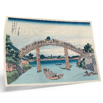 Affiche décorative Vue depuis le dessous du pont Mannenbashi à Fukagawa, 1985, par Katsushika Hokusai