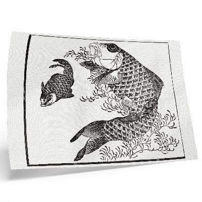 Affiche La carpe d'Hokusai, une illustration animalière japonaise