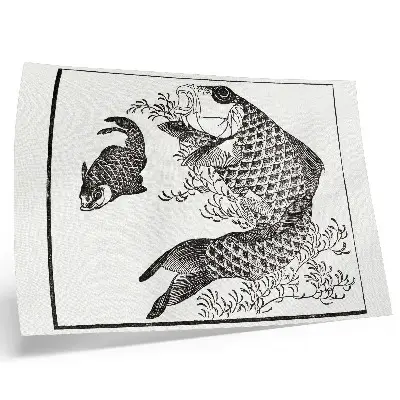 Affiche La carpe d'Hokusai une illustration animalière japonaise