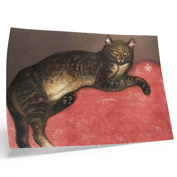Affiche et poster L'Hiver Chat sur un Coussin (1909) impression chromolithographique de Théophile Alexandre Steinlen