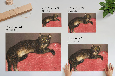 Affiche et poster L'Hiver Chat sur un Coussin (1909) impression chromolithographique de Théophile Alexandre Steinlen