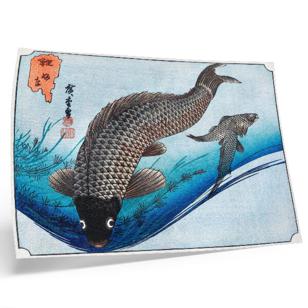 Affiche décorative Carpes et carassins (1830) par Utagawa Hiroshige