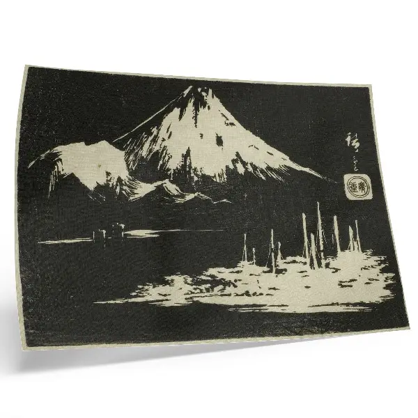 Affiche Seikenji Fuji de la série Miroir de frottages de pierres de vues des provinces