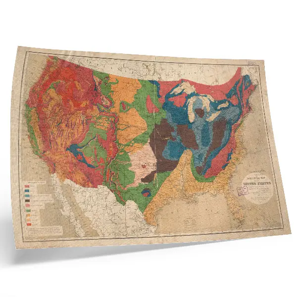 Carte géologique des États-Unis affiche et poster