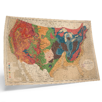 Affiche et poster Carte géologique des États-Unis