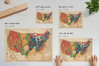 Affiche et poster Carte géologique des États-Unis
