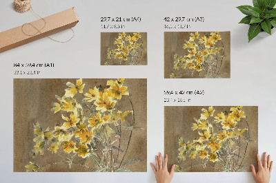 Affiche Fleur jaune avec bordure (1915) par Hannah Borger Overbeck