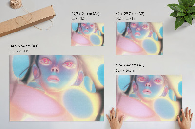 Affiche et poster Portrait abstrait aux formes colorées