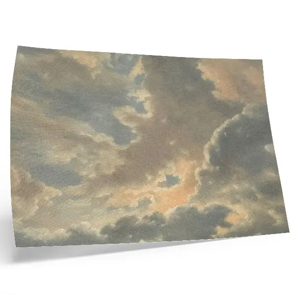 Affiche décorative nuages dans le ciel dans des tons de gris et de beige