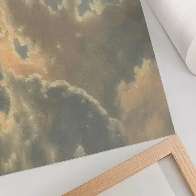 Affiche décorative nuages dans le ciel dans des tons de gris et de beige