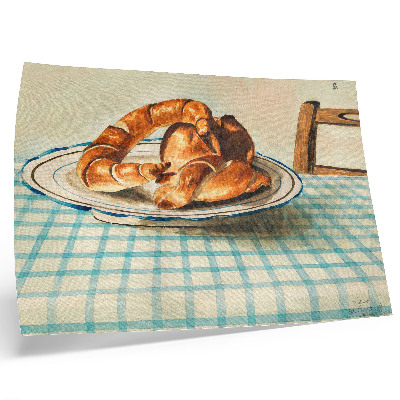 Affiche décorative Nature morte avec une assiette de gâteau par Egon Schiele