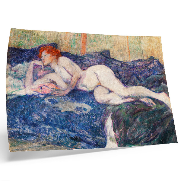 Affiche décorative Femme nue montrant ses seins, œuvre érotique ancienne d'Henri de Toulouse-Lautrec